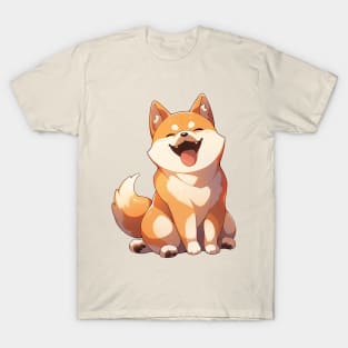 Shiba Inu Kawaii Anime Happy Smiling Dog: Cute Gift for Dog Lovers T-Shirt